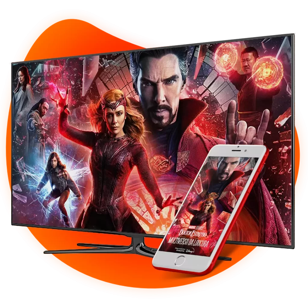Aplicativo em TV e celular